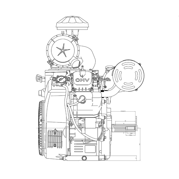 Motor Bensin 25hk 764cc Loncin med elstart