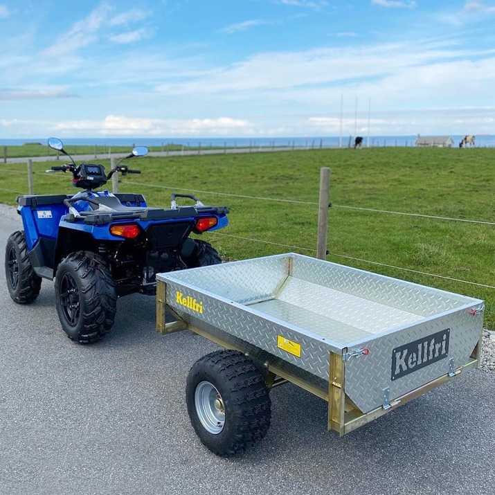 Tippvagn ATV 500 kg med galvad durkplåt