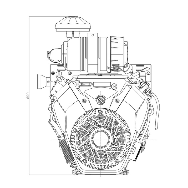 Motor Bensin 25hk 764cc Loncin med elstart