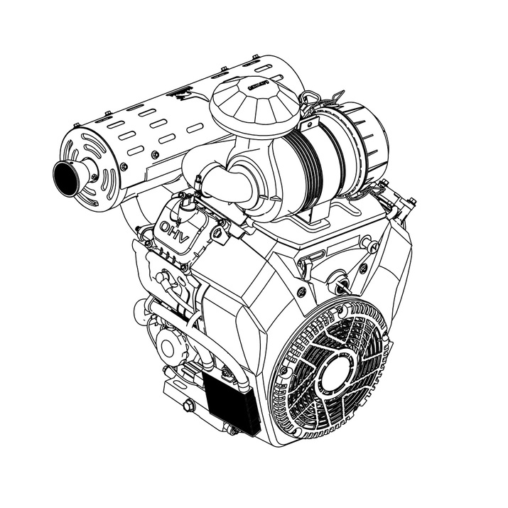 Motor Bensin 25hk 764cc Loncin med elstart