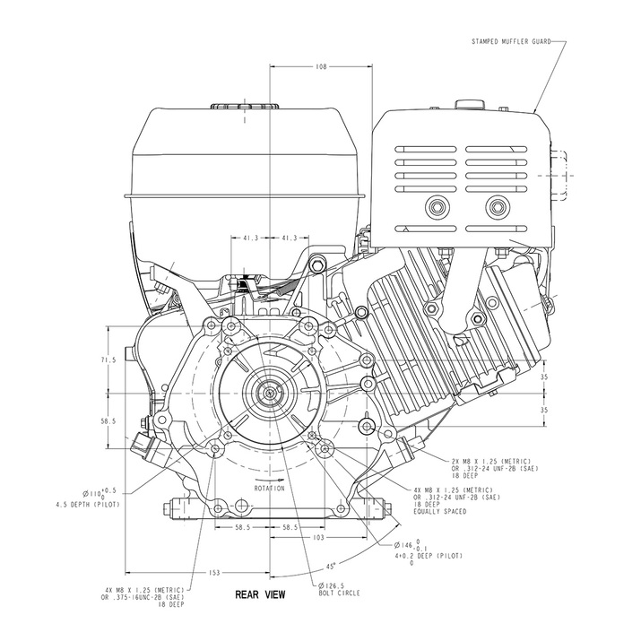 Motor Bensin 13,5 hk Briggs & Stratton