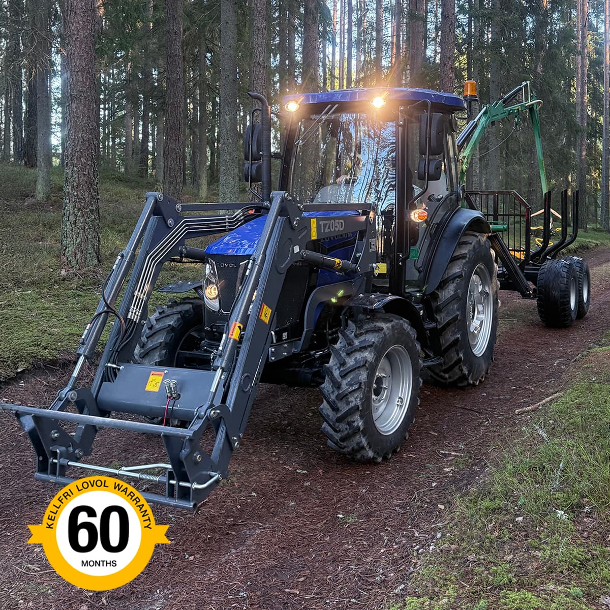 Traktor Lovol 75 hk 4WD med frontlastare, Stage V