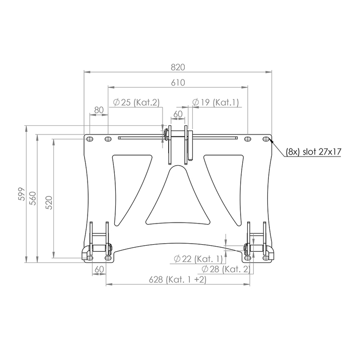 Balspjutsram, bultat Trepunktsfäste