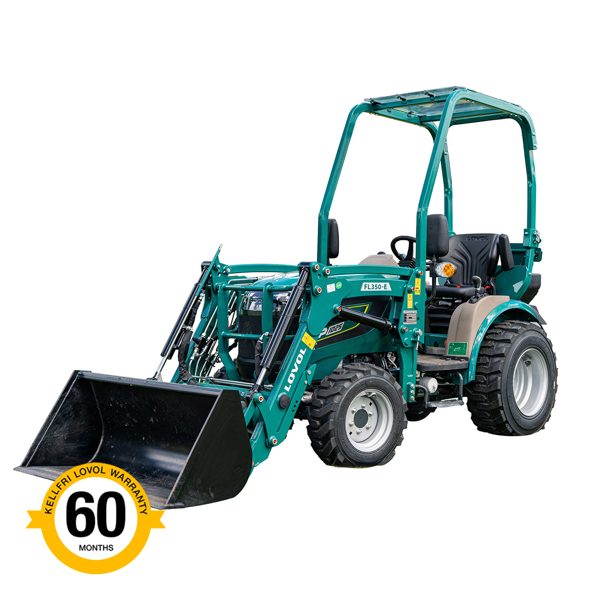 Kompakttraktor Lovol 25 hk med frontlastare, utan hytt
