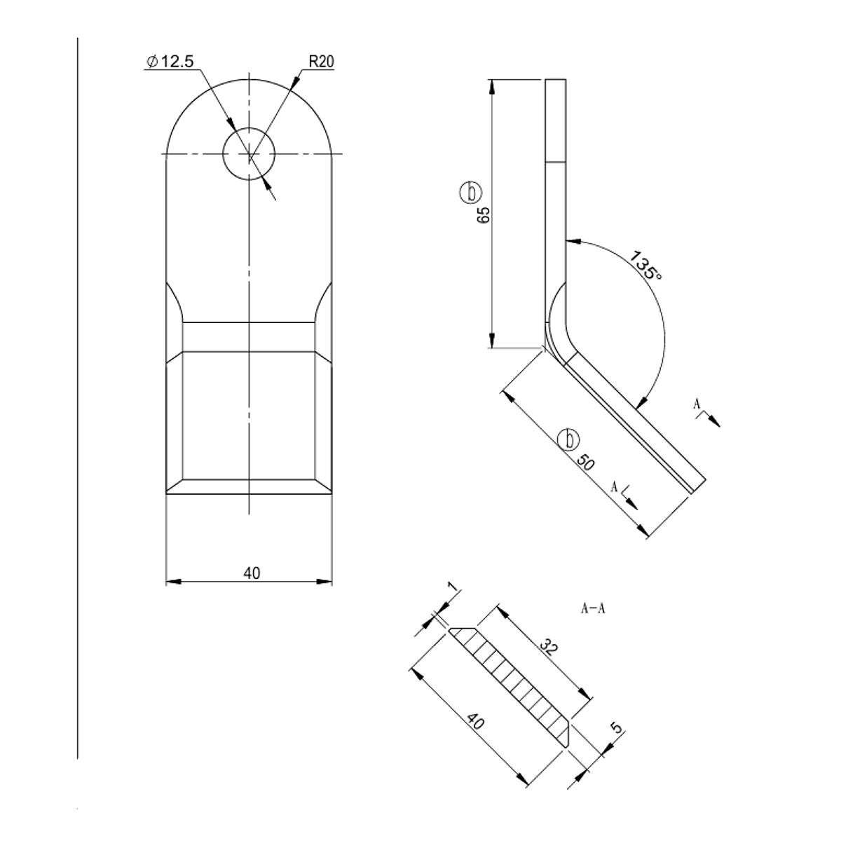 Y-slaga 12,5 x 57,1 x 65,7 mm