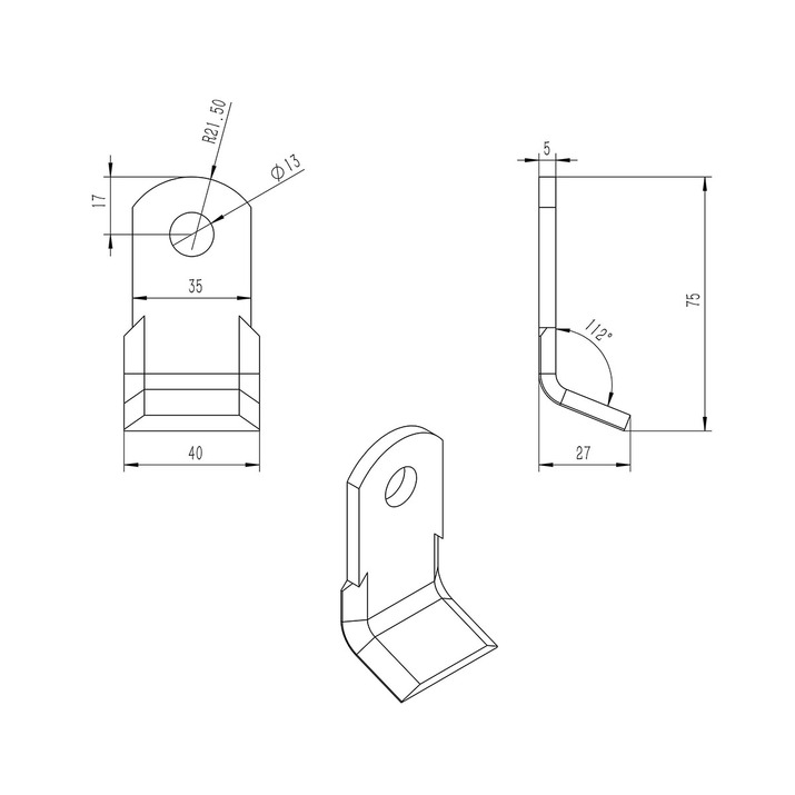 Y-slaga 13 x 30 x 83 mm