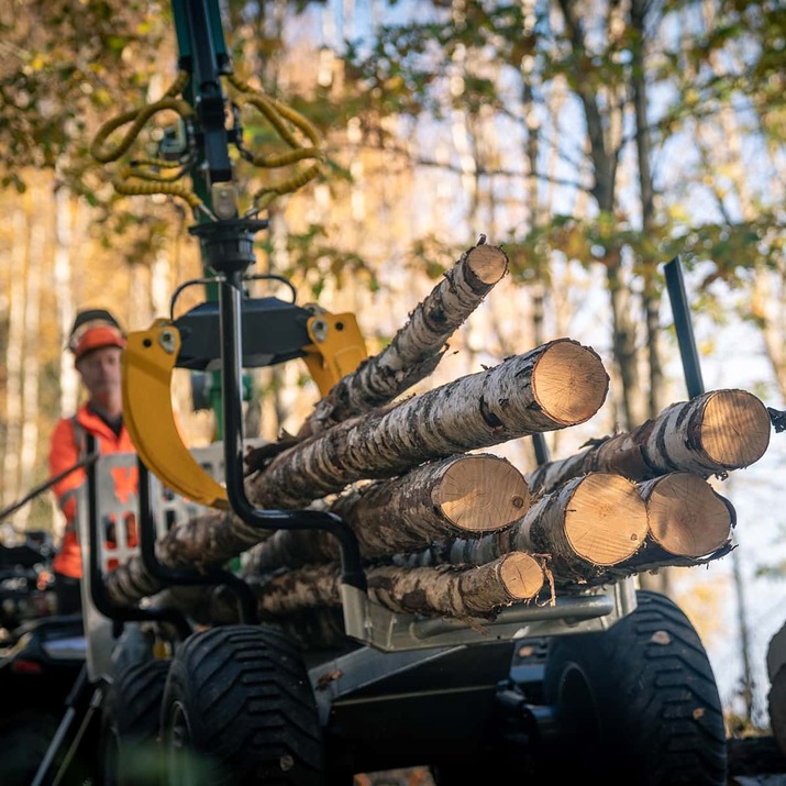 Skogsvagn ATV 3 ton, med kran 4,2 m