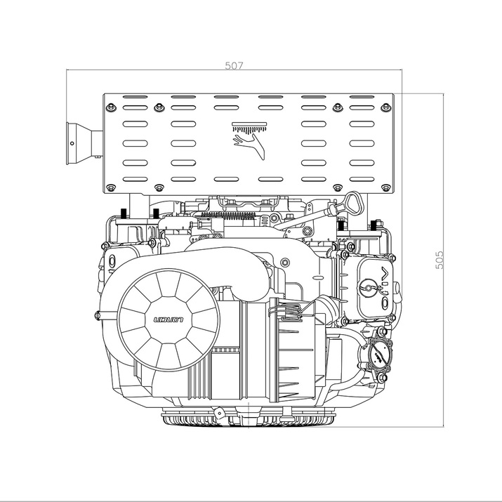 Motor Bensin 25hk 764cc Loncin med elstart
