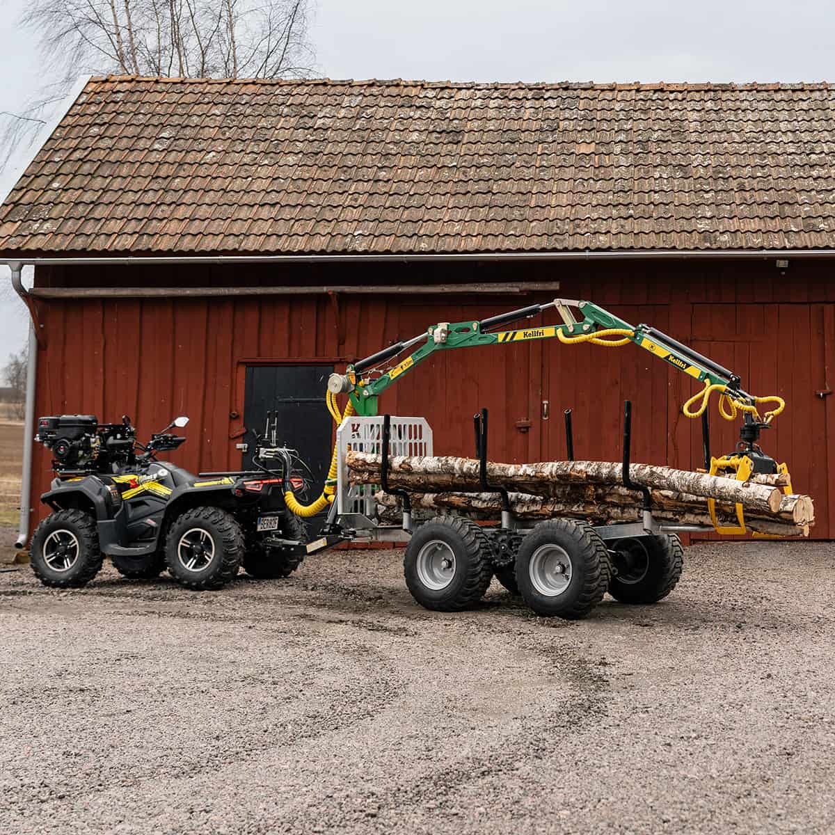 Skogsvagn ATV 3 ton, med kran 4,2 m