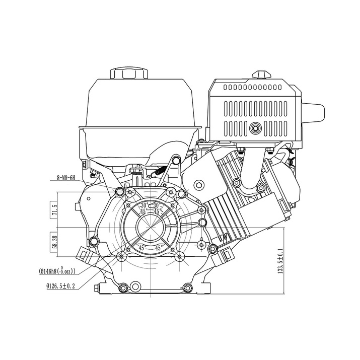 Motor Bensin 14,96 hk Lifan 459cc med elstart