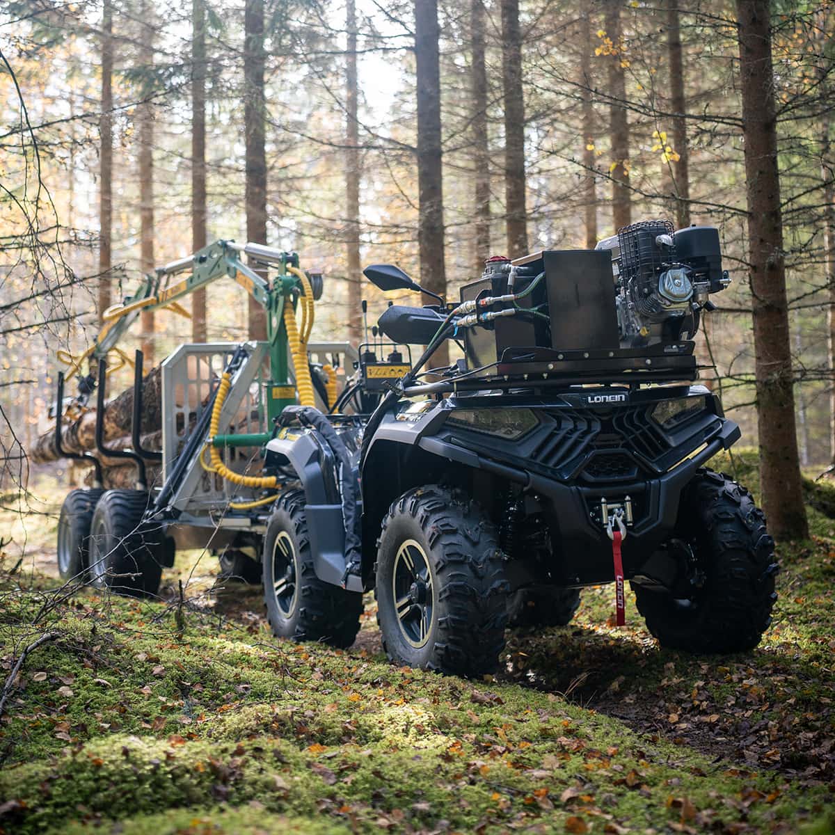 Skogsvagn ATV 3 ton, med kran 4,2 m