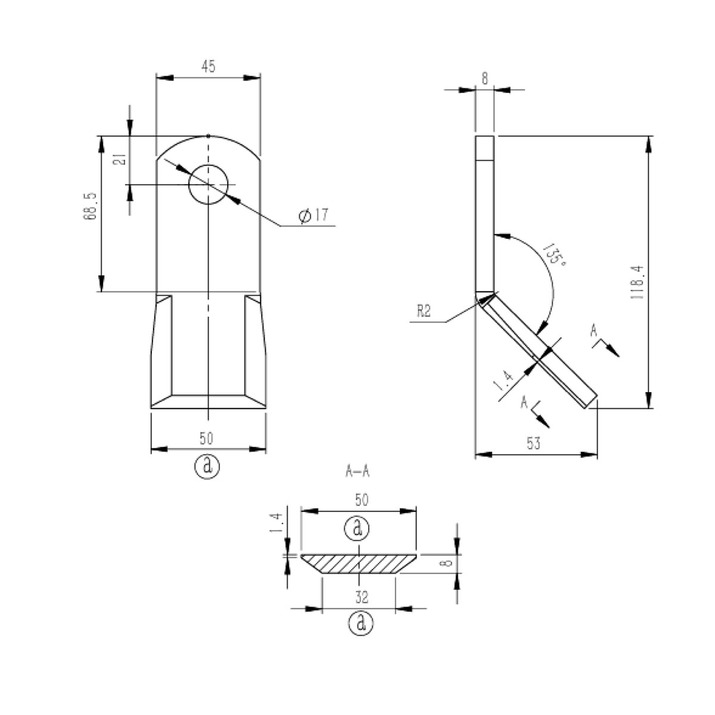 Y-slaga 17 x 53 x 118,4 mm