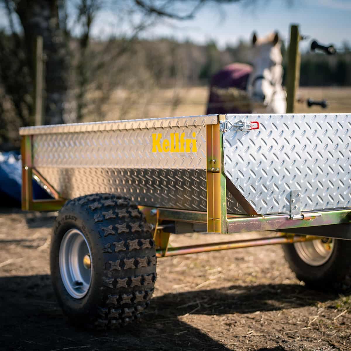 Tippvagn ATV 500 kg med galvad durkplåt