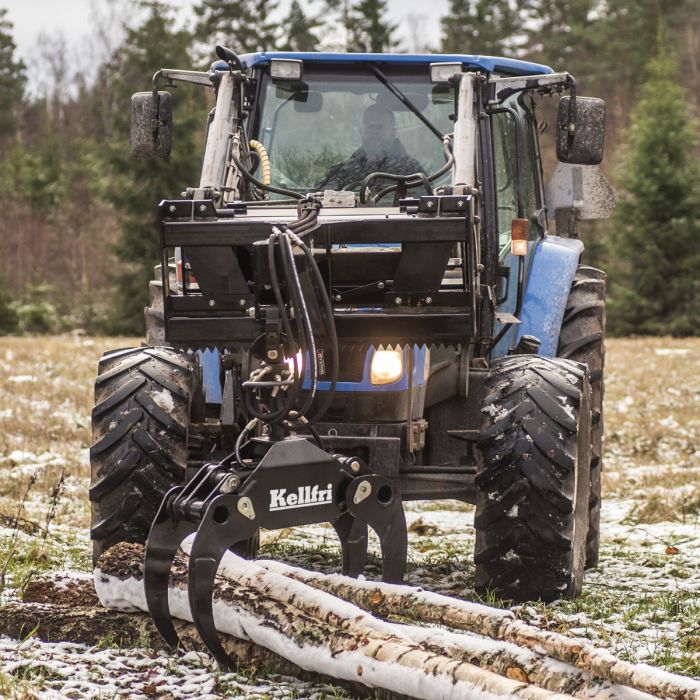 Kranarm med grip och rotator, med fäste som passar till trima