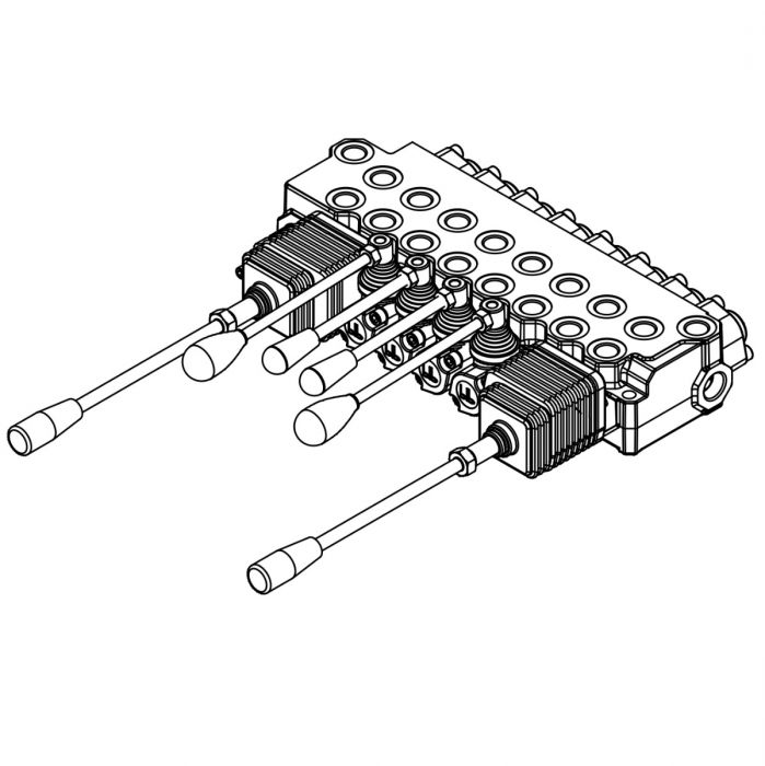 Ventilpaket 8 sektioner, 2-spak, 25 l/min