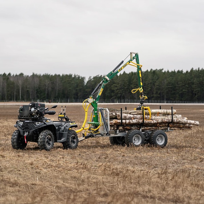 Skogsvagn ATV 3 ton, med kran 4,2 m