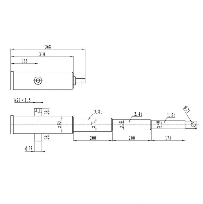 Hydraulsystem med tippcylinder 12V