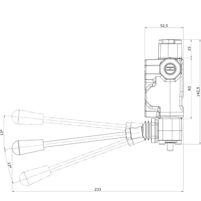 Ventilpaket 3 sektioner, flerspak