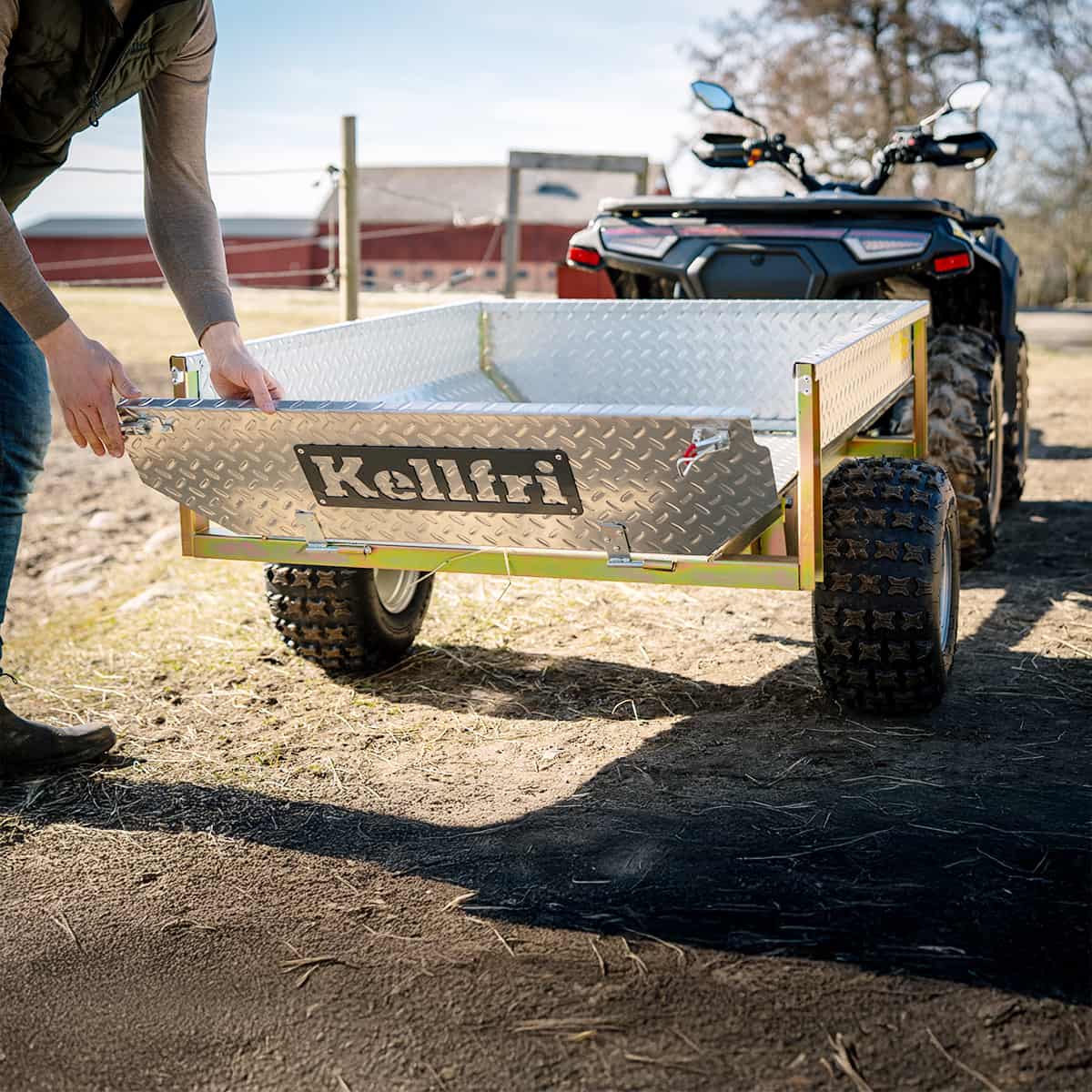 Tippvagn ATV 500 kg med galvad durkplåt