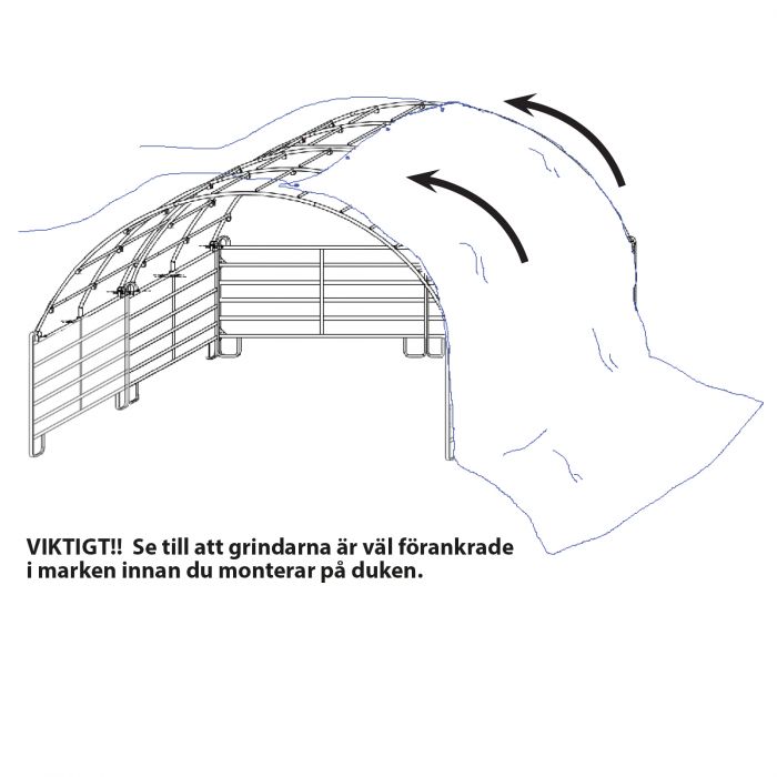 Vindskydd 6 x 6 m inkl. 6 st fotbågegrindar