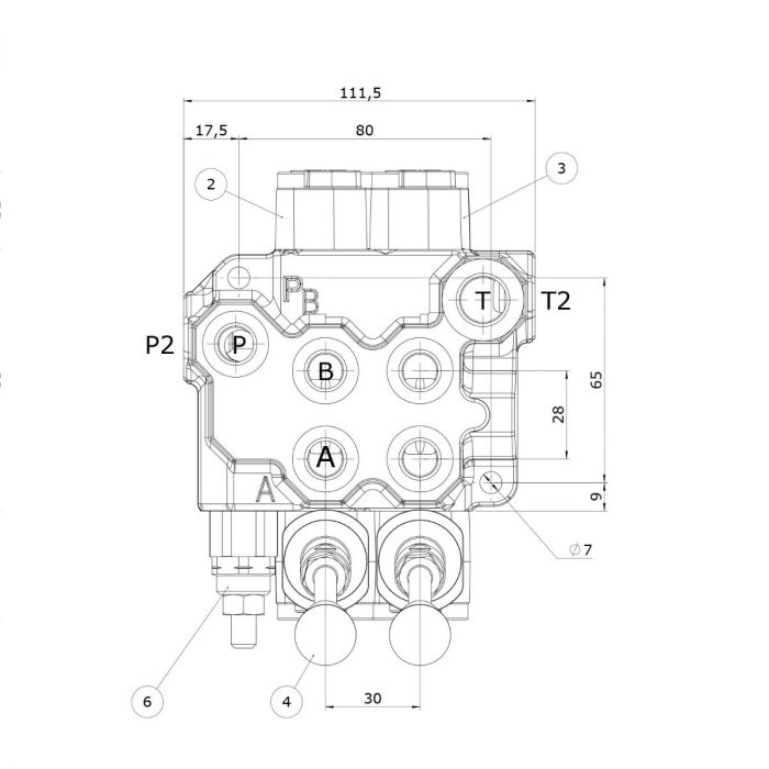 Ventilpaket 2 sektioner, flerspak