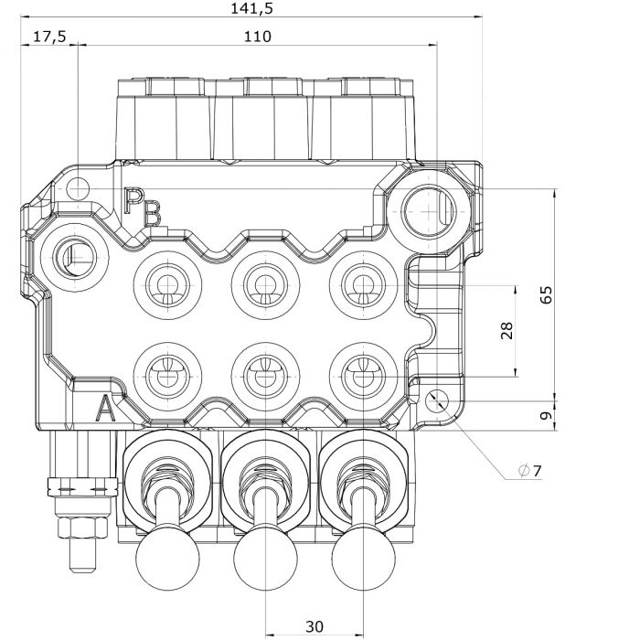 Ventilpaket 3 sektioner, flerspak