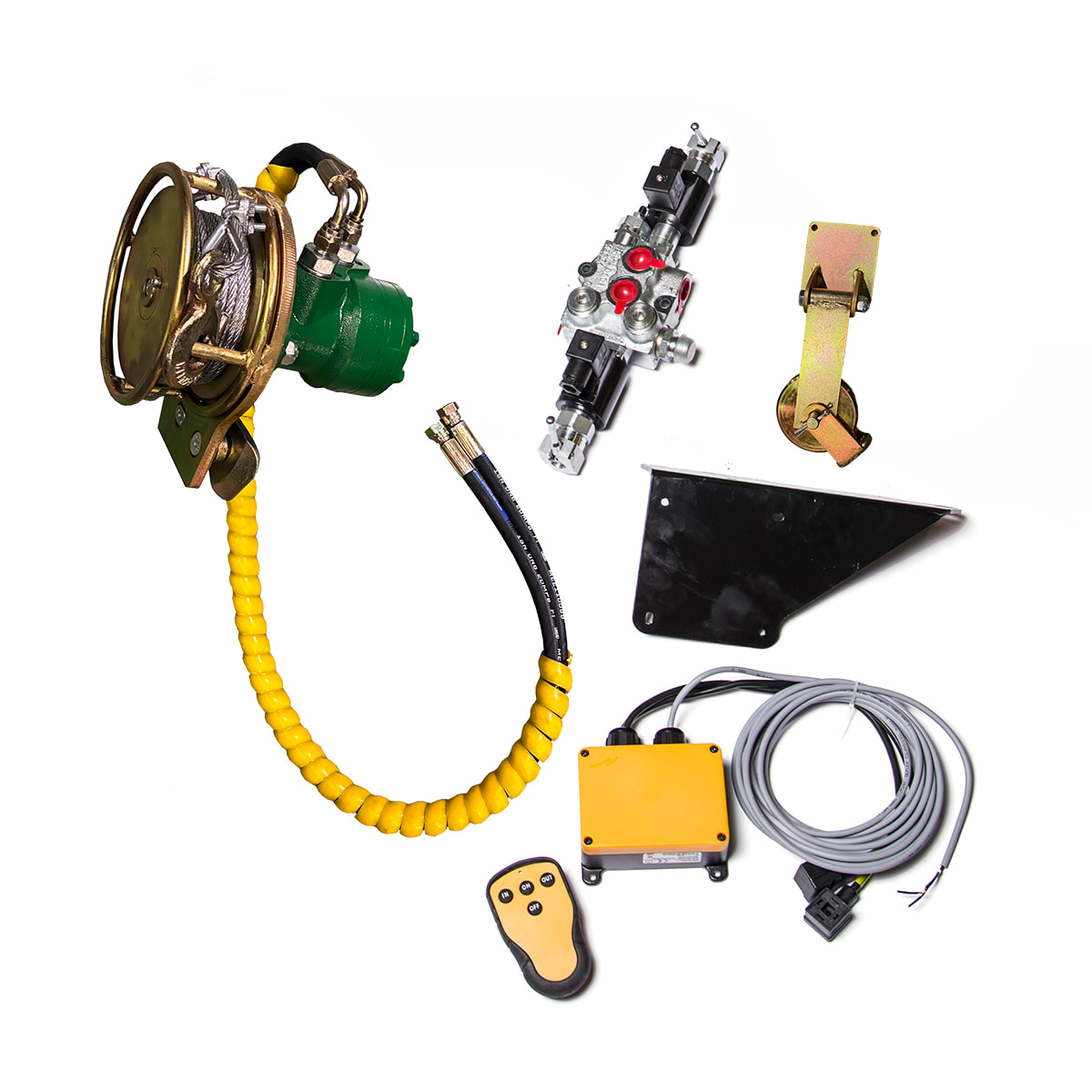 Radiostyrd hydraulisk vinsch, 1000 kg till atv-griplastare GL36 & GL42